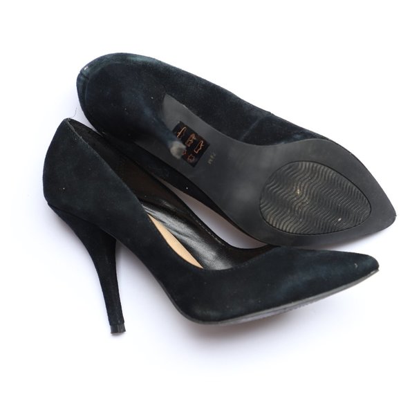 Black Suede Le Chateau Moda Reflex Heels - Picture 2 of 4
